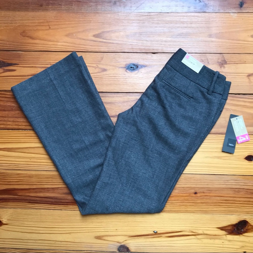 Mossimo Grey Stretch Straight Leg Trouser Work Pants, NWT, 4